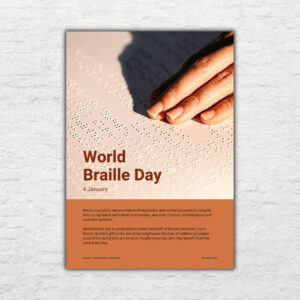 Printable Poster - World Day in January - World Braille Day 20240517