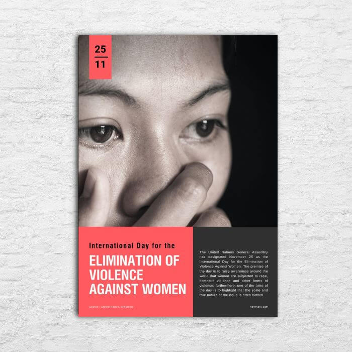 Printable Poster - World Day in November - Elimination of Violence Against Women 20240517