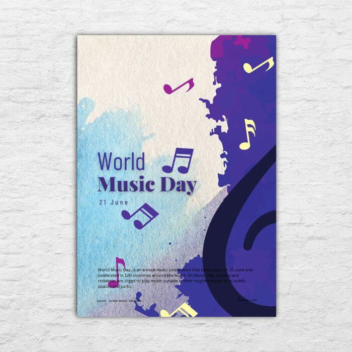 Printable Poster - World Day in June - World Music Day 20240517