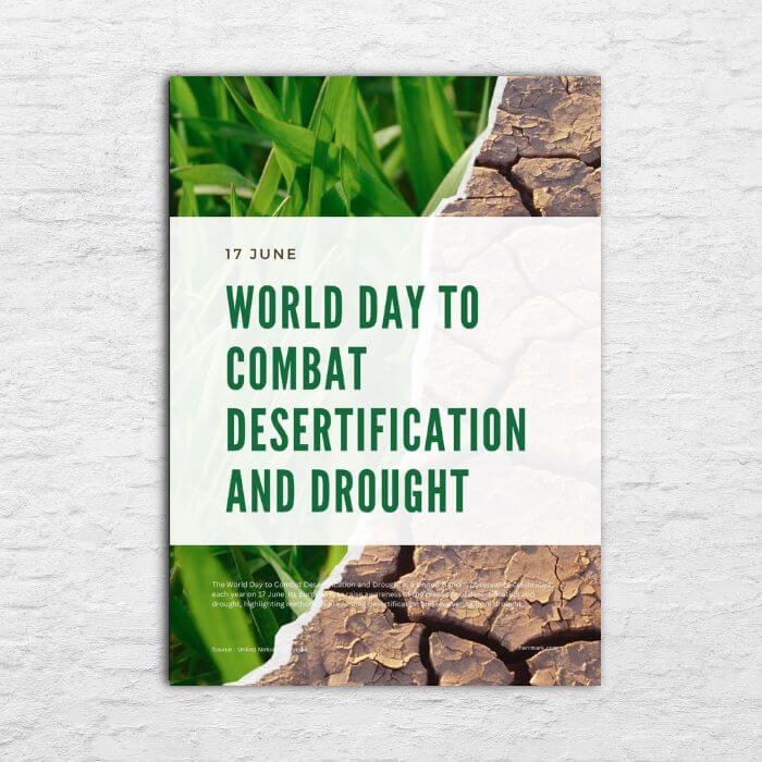 Printable Poster - World Day in June - World Day to Combat Desertification and Drought 20240517