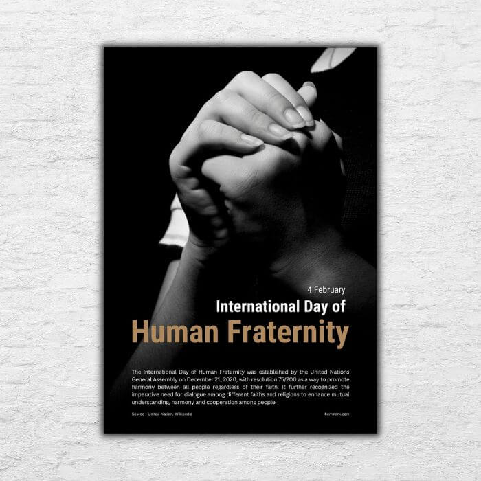 International Day of Fraternity Poster 20240517 Printable Poster - World Day in February - International Day of Fraternity Poster 20240517