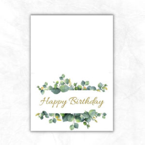 Green Floral Birthday Printable Card MULC101b