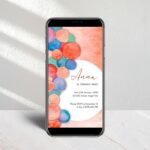 Birthday Invitation Template, Watercolor Circle | Editable in Canva