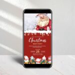 Christmas Invitation Template, Santa Claus and Snowman | Editable in Canva