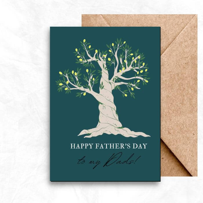 Father's Day Printable Card with a green tree background MUP101a