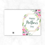 Mother's Day Printable Card with pink flower MU101c