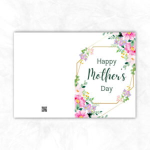 Mother's Day Printable Card with pink flower MU101c