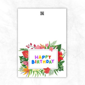 Birthday Printable Card with colorful tropical background ML106b