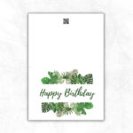 Birthday Printable Card with tropical leaves background ML107b