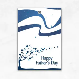 Father's Day Printable Card with blue heart tree MUL102c