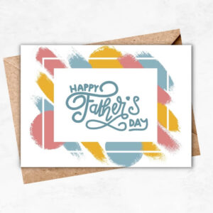 Father 's Day Printable Card with colorful background MUL104a