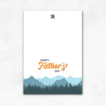 Father's Day Printable Card with light blue mountain background MUL105c