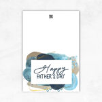 Father's Day Printable Card with blue abstract background MUL106c