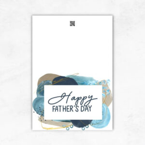 Father's Day Printable Card with blue abstract background MUL106c