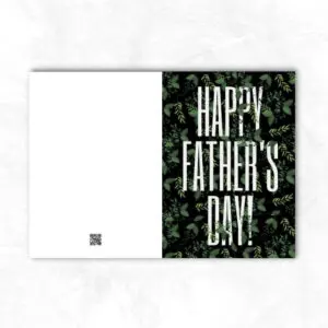 Father's Day Printable Card with green leaves background MUP102c