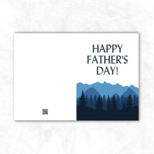 Father's Day Printable Card with blue mountain forest background MUP103c