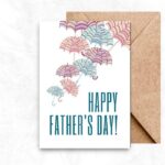 Father's Day Printable Card with colorful striped umbrella MUP105a
