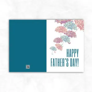Father's Day Printable Card with colorful striped umbrella MUP105c