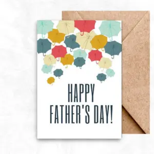 Father's Day Printable Card with colorful umbrella background MUP106a