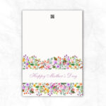 Mother's Day Printable Card with pink and purple flowers background MUL101c