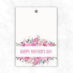 Mother's Day Printable Card with pink roses background MUL103c