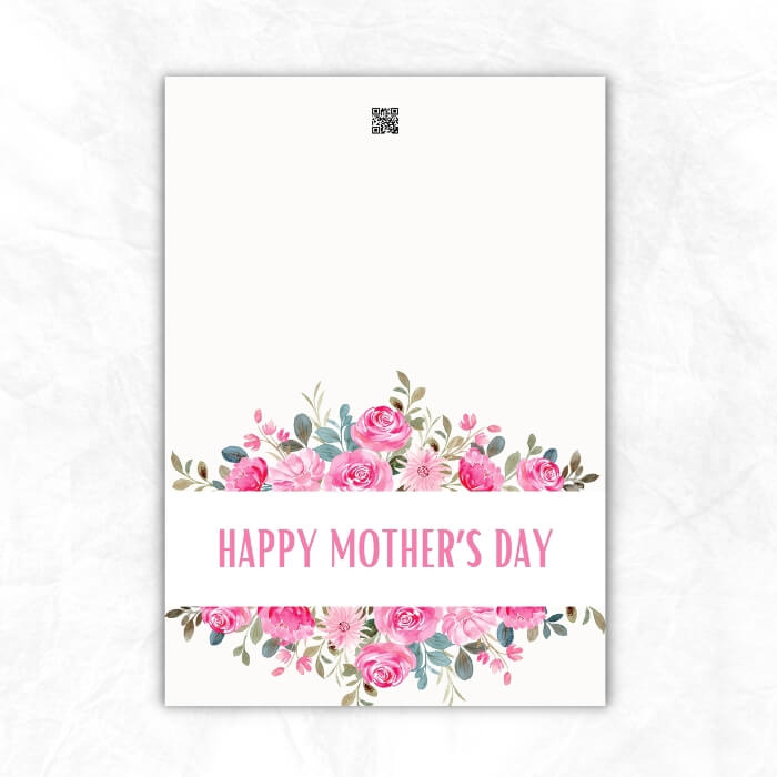 Mother's Day Printable Card with pink roses background MUL103c