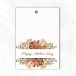 Mother's Day Printable Card with brown flowers background MUL104c