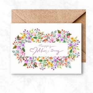 Mother's Day Printable Card with colorful flowers background MUL105a