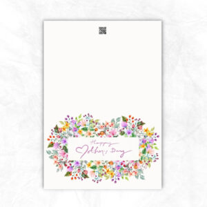 Mother's Day Printable Card with colorful flowers background MUL105c