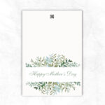 Mother's Day Printable Card with green leaves background MUL106c