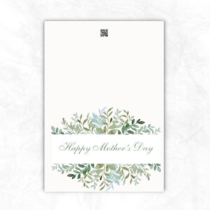 Mother's Day Printable Card with green leaves background MUL106c