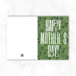 Mother's Day Printable Card with green leaves background MUP102c
