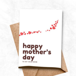 Mother's Day Printable Card with heart treen background MUP106a