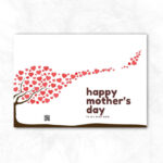 Mother's Day Printable Card with heart treen background MUP106c
