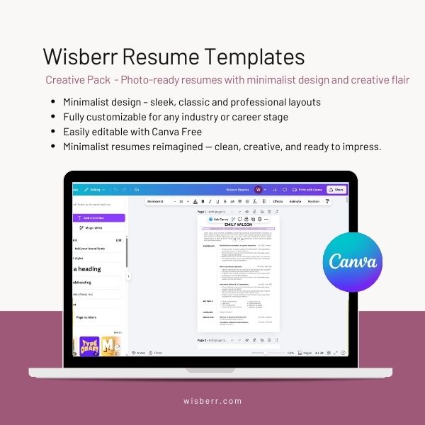 Wisberr Resume Template Creative Pack 262212