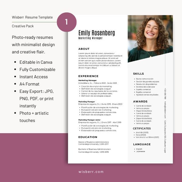 Wisberr Resume Template Creative Pack 262213
