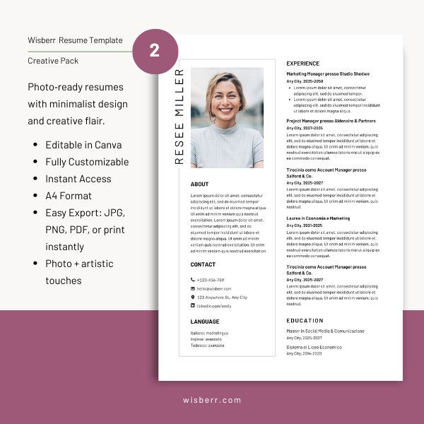 Wisberr Resume Template Creative Pack 262214