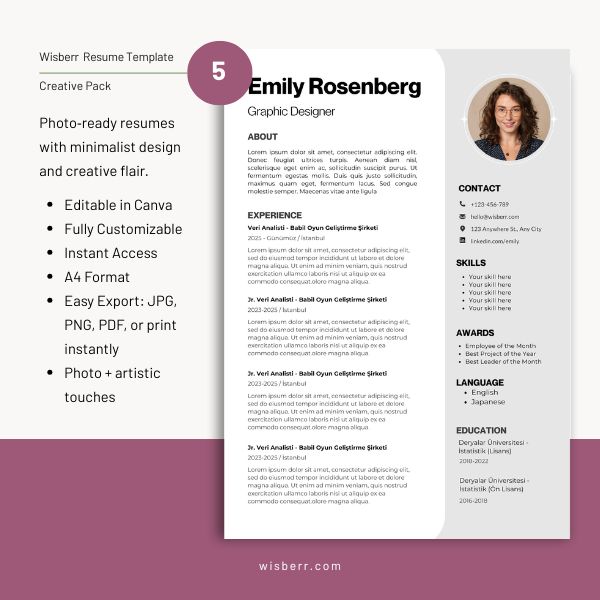 Wisberr Resume Template Creative Pack 262217